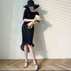 Elegant Black Sequin Dress